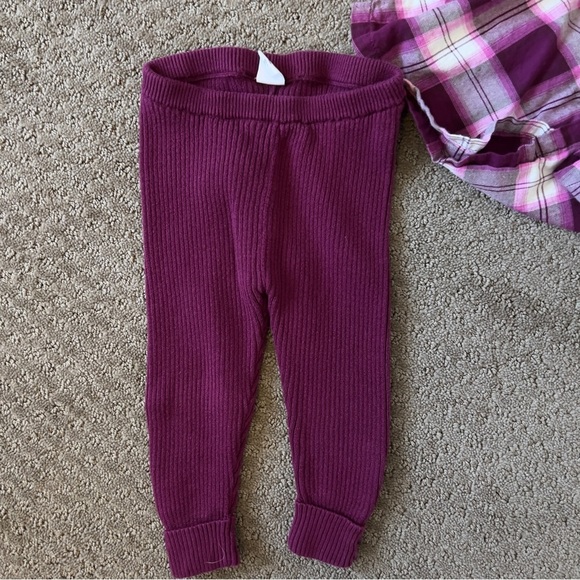 Baby Gap Plaid Top And Leggings Set Purple Size 6-12 mths - Picture 5 of 5